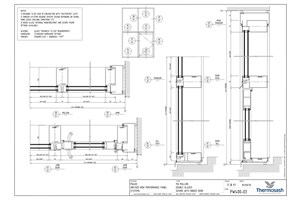 CAD Download - PW400 - 150mm Mullion Double Glazed Seismic with Hinged Door