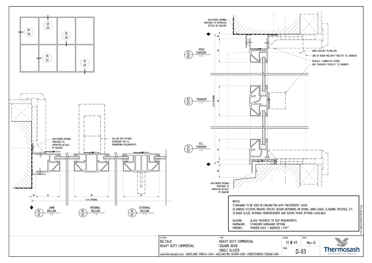 CAD Download - Delta 40 Commercial - Square Bead Single Glazed