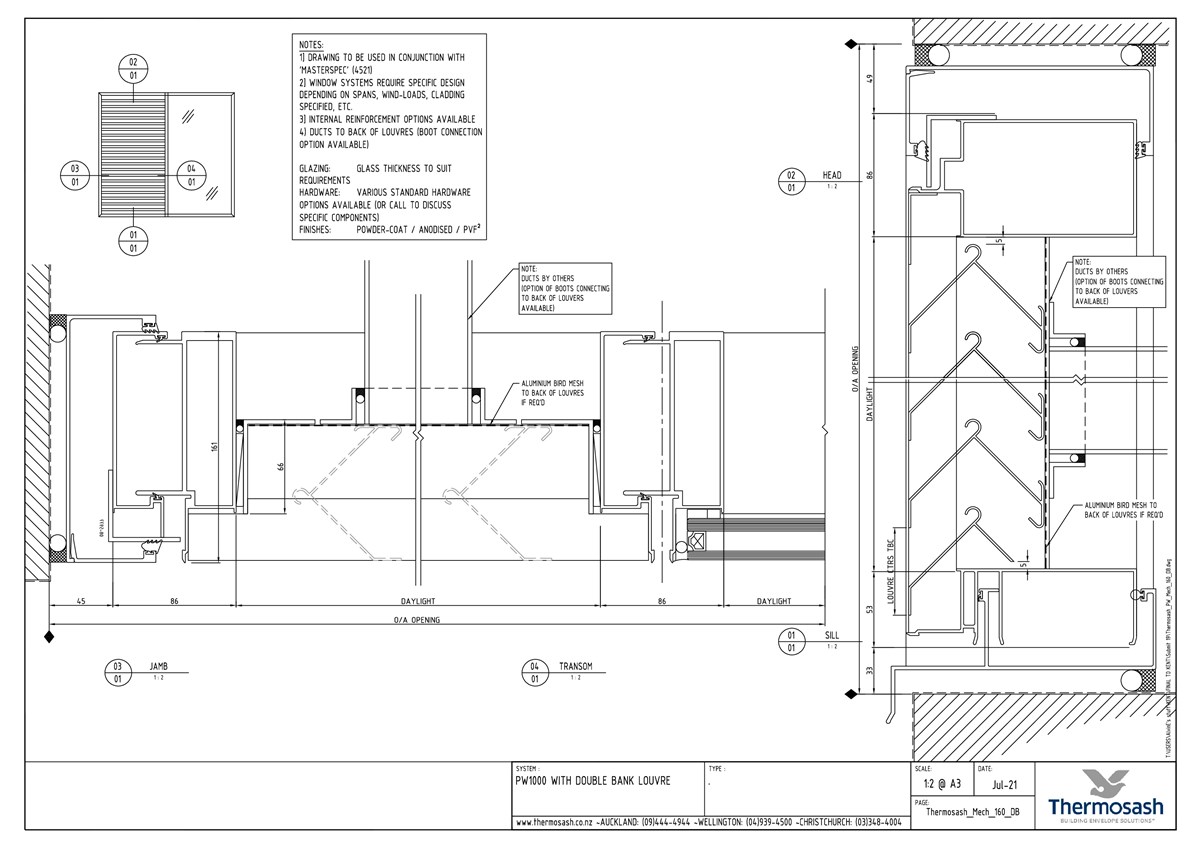 CAD Download - PW1000 with Double Bank Louvre