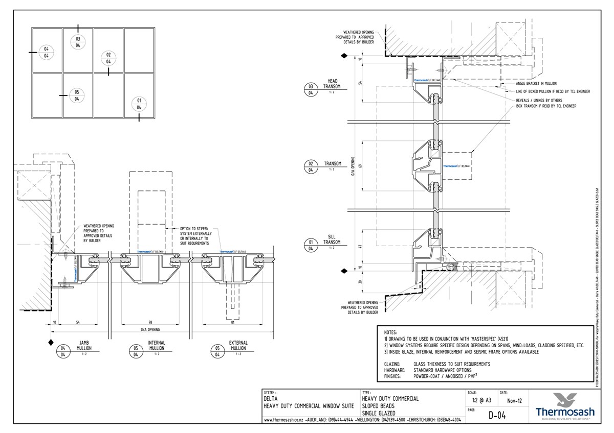 CAD Download - Delta 40 Commercial - Sloped Bead Single Glazed