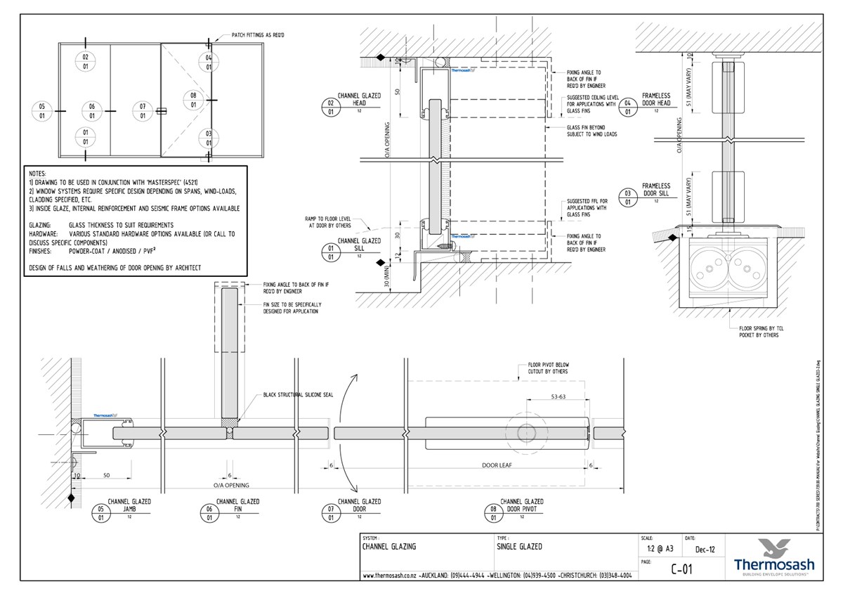 CAD Download - Channel Glazing System - Single Glazed